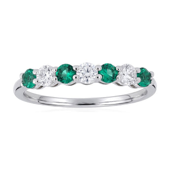 Luminesce Lab Grown 1/4 Carat Diamonds 4 Created Emerald Sterling Silver