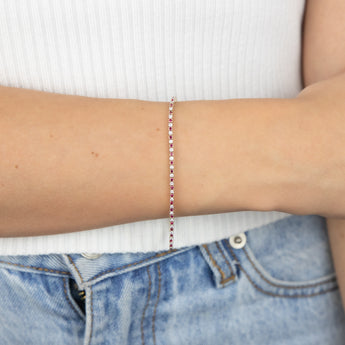 Luminesce Lab Grown 9ct Yellow Gold 0.65 Carat Diamonds + Created Ruby Bracelet