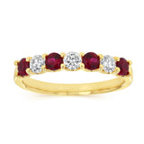 Luminesce Lab Grown 9ct Yellow Gold Created Ruby 0.30 Carat Diamond Ring