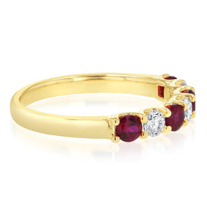 Luminesce Lab Grown 9ct Yellow Gold Created Ruby 0.30 Carat Diamond Ring