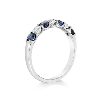Luminesce Lab Grown 9ct White Gold Created Blue Sapphire 0.30 Carat Diamond Ring