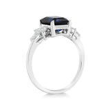 Luminesce Lab Grown 1.75 Carat Created Sapphire 1/4 Carat Diamond Ring in 9ct White Gold