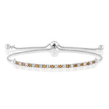 Natural Citrine and Luminesce Lab Grown 1/2 Carat Diamond Bracelet Bolo Clasp in Sterling Silver