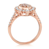 Luminesce Lab Grown 1/2 Carat Diamond and Morganite Dress Ring in 9ct Rose Gold