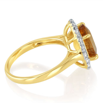 Luminesce Lab Grown 0.49 Carat Diamond and Natural Citrine Dress Ring in 9ct Yellow Gold