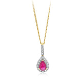 Luminesce Lab Grown 1/5 Carat Diamond and Natural Emerald Pendant in 9ct Yellow Gold