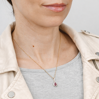 Luminesce Lab Grown 1/5 Carat Diamond and Natural Emerald Pendant in 9ct Yellow Gold