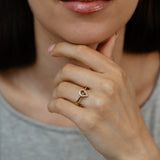 Luminesce Lab Grown 1/6 Carat Diamond and Citrine Ring in 9ct Yellow Gold