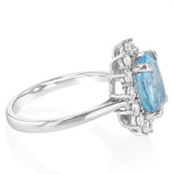 Luminesce Lab Grown 0.70 Carat Diamond and 3.45 Carat Sky Blue Topaz Ring in Sterling Silver
