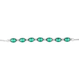 Luminesce Lab Grown 1/10 Carat Diamond and 4.15 Carat Created Emerald Bolo Bracelet in Sterling Silver