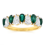 Luminesce Lab Grown 1 Carat Diamond and 1.20 Carat Created Emerald Ring in 9ct Yellow Gold