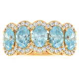 Luminesce Lab Grown 0.45 Carat Diamond and 4.50 Carat Sky Blue Topaz Ring in 9ct Yellow Gold