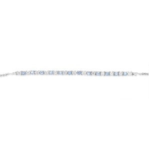 Luminesce Lab Grown 1/2 Carat Diamond and Natural Blue Topaz Bolo Bracelet in Sterling Silver