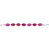 Luminesce Lab Grown 1/10 Carat Diamond and Created Ruby 24cm Bolo Bracelet in Sterling Silver