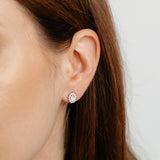 Luminesce Lab Grown 1/5 Carat Diamond and Aquamarine Stud Earrings in Sterling Silver