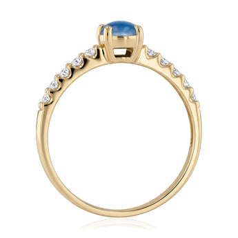 Luminesce Lab Grown 1/4 Carat Diamond and Triplet Opal Ring in 9ct Yellow Gold