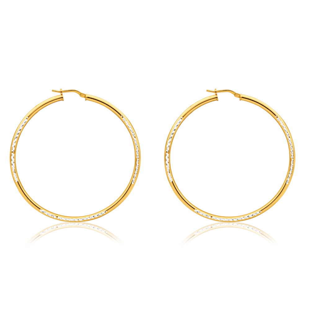 9ct two tone silver filled hoops.