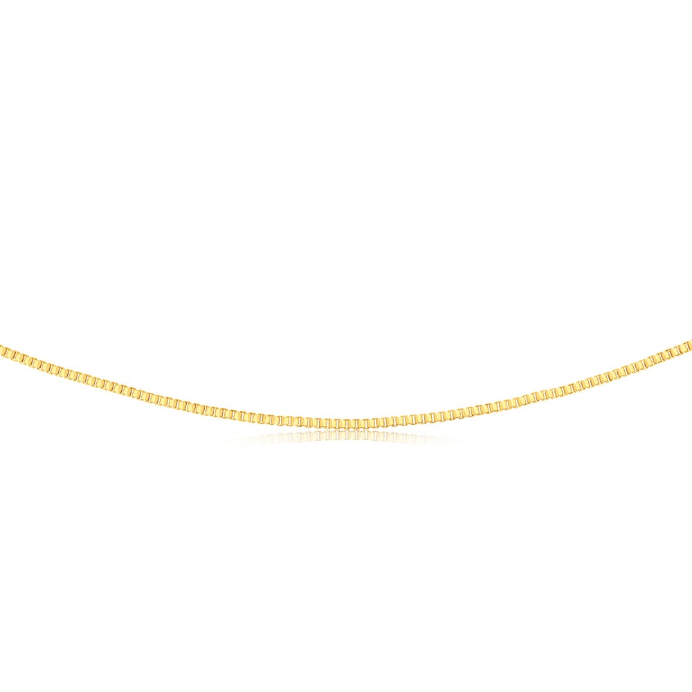 9ct Yellow Gold Silver Filled 55cm Box Chain