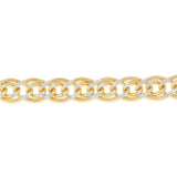 9ct Yellow Gold Silver Filled Two Tone Double 19cm Curb Bracelet