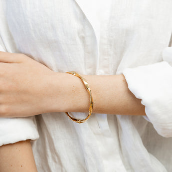 9ct Yellow Gold Silver Filled 65mm Bangle