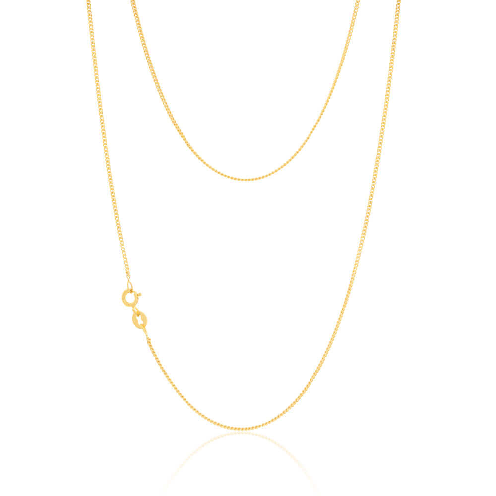 9ct Yellow Gold Silver Filled 60cm Curb Chain
