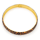 Silverfilled 9ct Yellow Gold Leopard Bangle 9ss