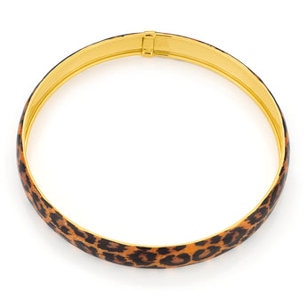 Silverfilled 9ct Yellow Gold Leopard Bangle 9ss