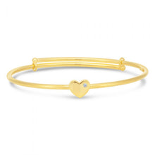 Load image into Gallery viewer, 9ct Silver Filled Heart Charm Baby Bangle
