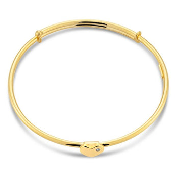 9ct Silver Filled Heart Charm Baby Bangle