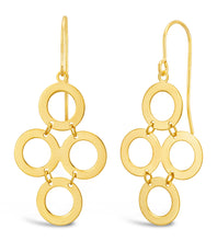 Load image into Gallery viewer, 9ct Yellow Gold Filled Circle Chandelier Drop Earrings
