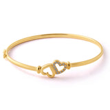 9ct Gold Silver Filled Heart Bangle