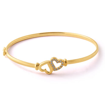 9ct Gold Silver Filled Heart Bangle