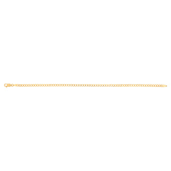 9ct Yellow Gold Silverfilled Super Flat Curb 80 Gauge 21cm Bracelet