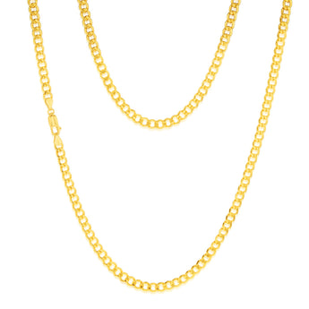 9ct Yellow Gold Silverfilled Flat Curb 120Gauge 60cm Chain