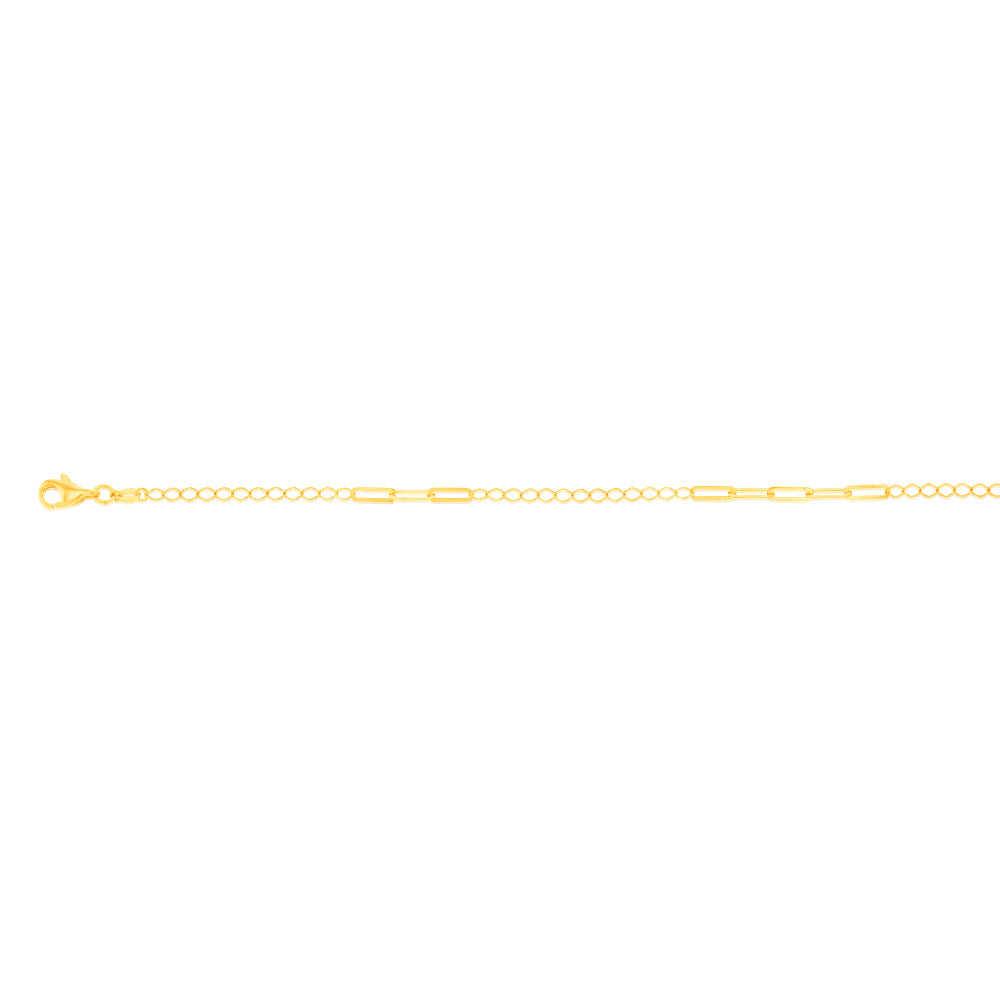 9ct Yellow Gold Silverfilled Fancy 27cm Anklet