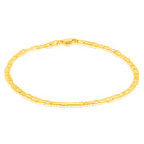9ct Yellow Gold Silverfilled Anchor 80 Gauge 19cm Bracelet