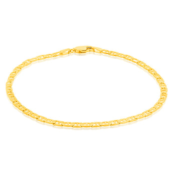 9ct Yellow Gold Silverfilled Anchor 80 Gauge 19cm Bracelet