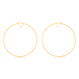 9ct Yellow Gold Silverfilled Fancy 100mm Hoop Earrings