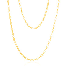 Load image into Gallery viewer, 9ct Yellow Gold Silverfilled Small Paperclip 60cm Chain