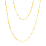 9ct Yellow Gold Silver Filled Small Paperclip 60cm Chain
