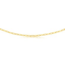 Load image into Gallery viewer, 9ct Yellow Gold Silverfilled Small Paperclip 60cm Chain