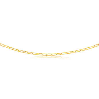9ct Yellow Gold Silver Filled Small Paperclip 60cm Chain