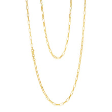 Load image into Gallery viewer, 9ct Yellow Gold Silverfilled Small Paperclip 70cm Chain