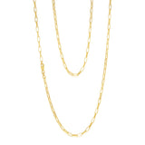 9ct Yellow Gold Silverfilled Small Paperclip 70cm Chain