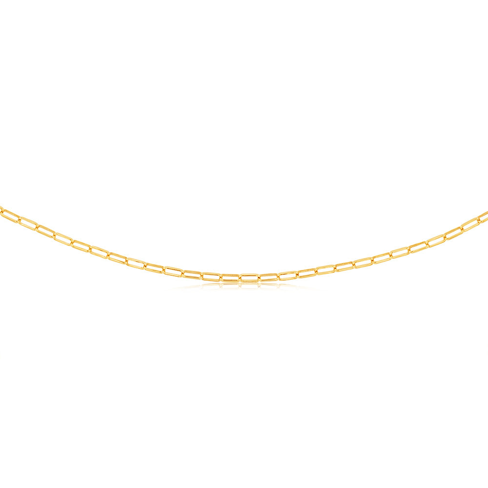 9ct Yellow Gold Silverfilled Small Paperclip 70cm Chain