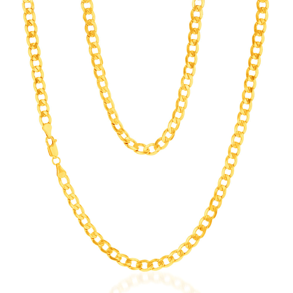 9ct Yellow Gold Copperfilled Curb 150 Gauge 60cm Chain