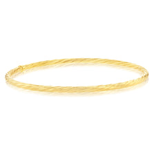 Load image into Gallery viewer, 9ct Yellow Gold Silverfilled Twisted 65mm Bangle