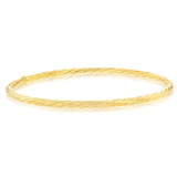 9ct Yellow Gold Silverfilled Twisted 65mm Bangle