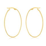 9ct Yellow Gold Silver Filled Plain  Oval Hoop Earring