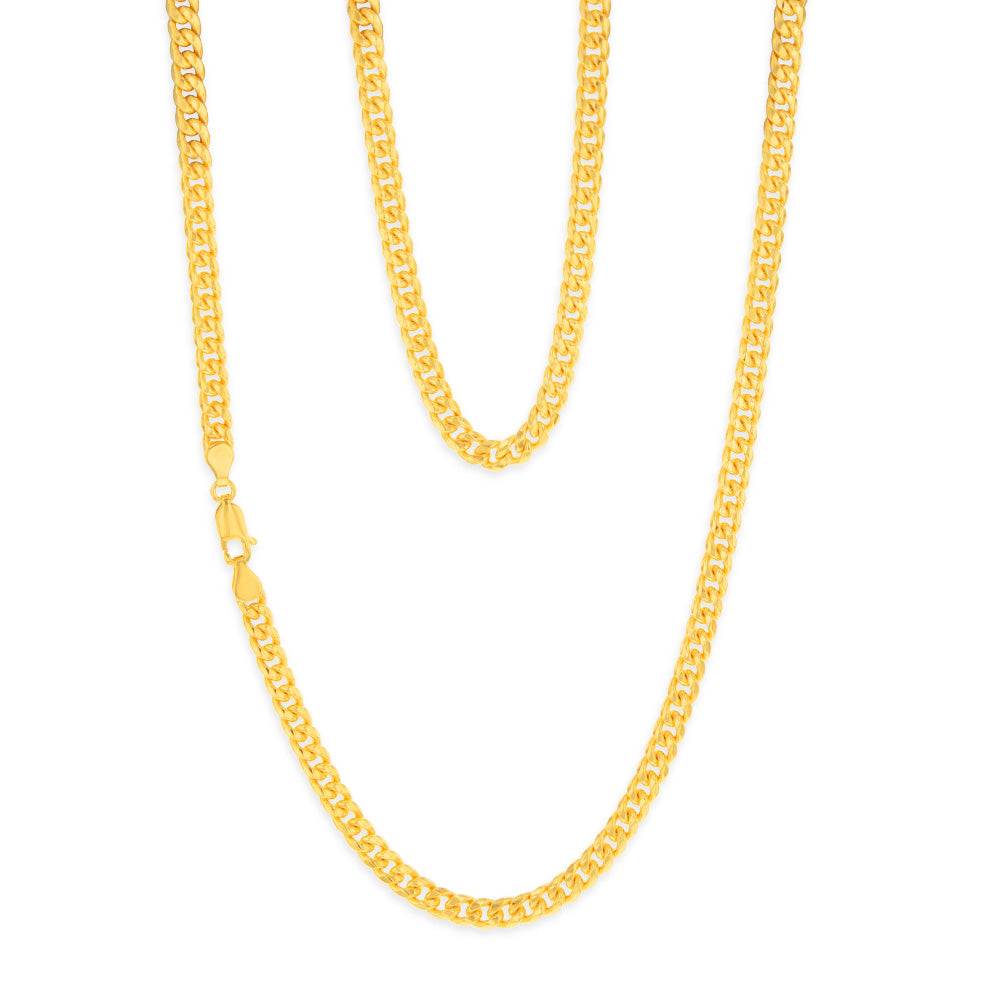 9ct Yellow Gold Silverfilled 120 Gauge 55cm Chain